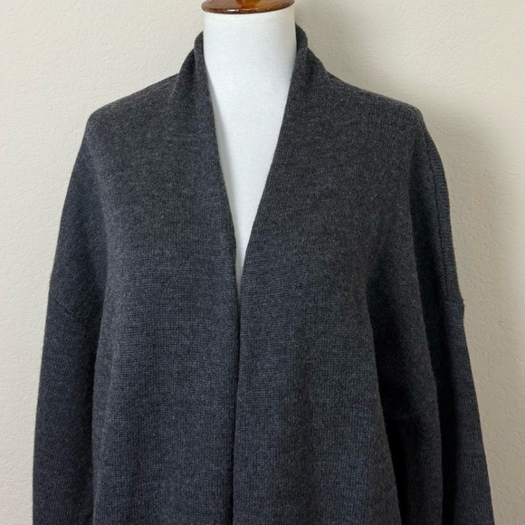 J.McLaughlin Marjorie Charcoal Gray Boiled Wool Cardigan - Picture 5 of 15